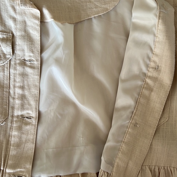 Miami Linen Peplum Button Blazer Small - Picture 5 of 6